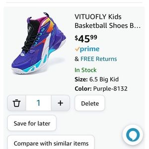 Kids basketball shoes, EU size 36 which is 4 4 1/2 US, brand new in box